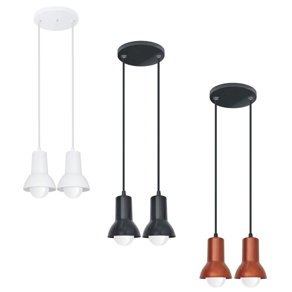 LUMINARIA PENDENTE PREMIUM 2 LAMPADAS - PLASTICO - GAZPLAST