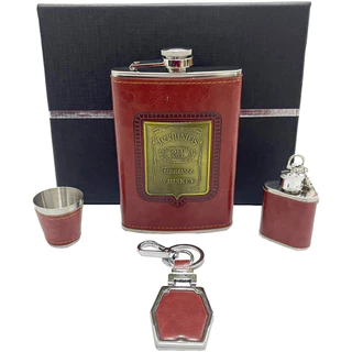 Kit Cantil Whisky Porta Bebida 9oz 270ml - Copo - Chaveiro - Cantil 1oz