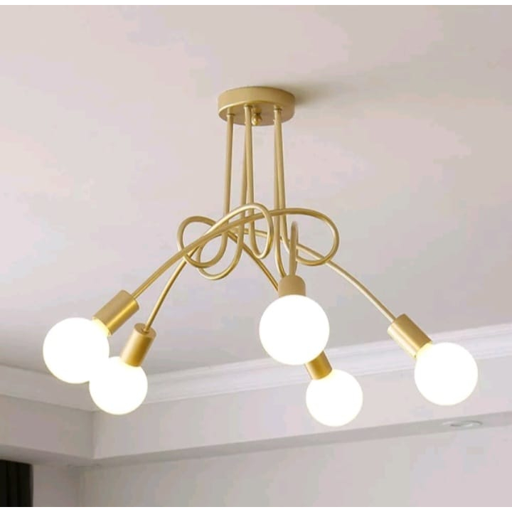 Pendente Lustre Assimétrico Candelabro 5 Lampadas sala salão cozinha quarto
