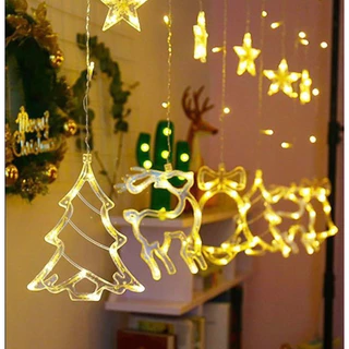 Cascata Cortina 138 Leds Figuras Desenhos Natalinos Warm 11662