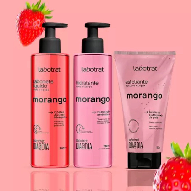 Kit Esfoliante Hidratante Sabonete Liquido Morango Dia A Dia Labotrat Shopee Brasil