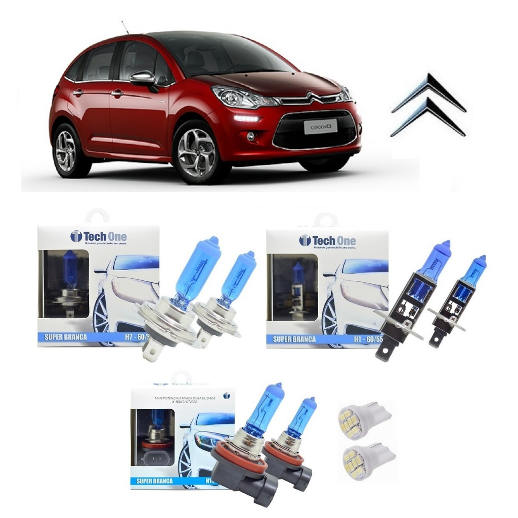 Kit 6 Lampadas Super Brancas para Farol Alto / Baixo e Milha com 8500 ...