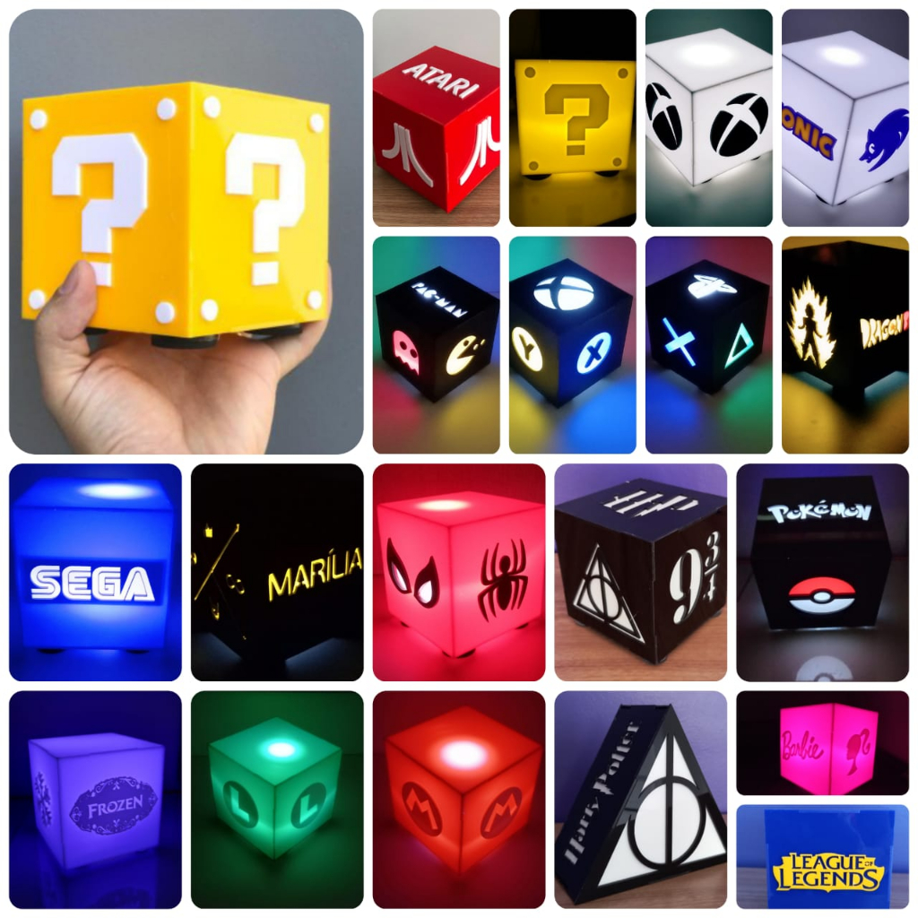 Mini Luminárias Geek Gamers Diversos Modelo Presente Luminaria Shopee