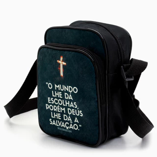 Shoulder Bag Mini Pochete Transversal Frase Salvação Jesus Pequena Necessaire