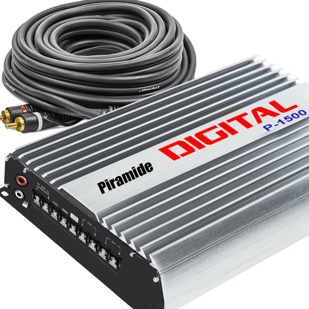 M dulo amplificador piramide p 1500 f 1500 rca b 390w rms 3 canais 1