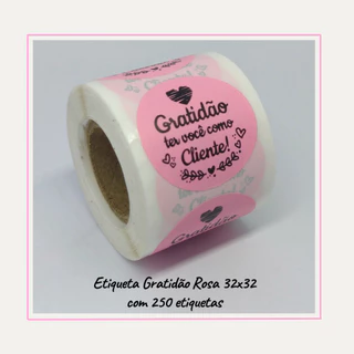 250 Etiquetas Adesivas Gratidão Ter Você Como Cliente Rosa