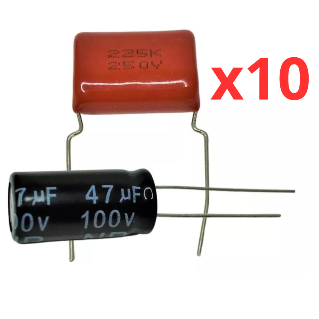 Kit Capacitores Eletrolítico 47x100 Corneta + 2m2x250 Super