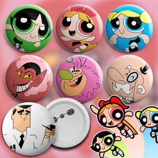 Bottons As meninas Super poderosas personagens - broche alfinete boton bottom button pin lindinha docinho florzinha