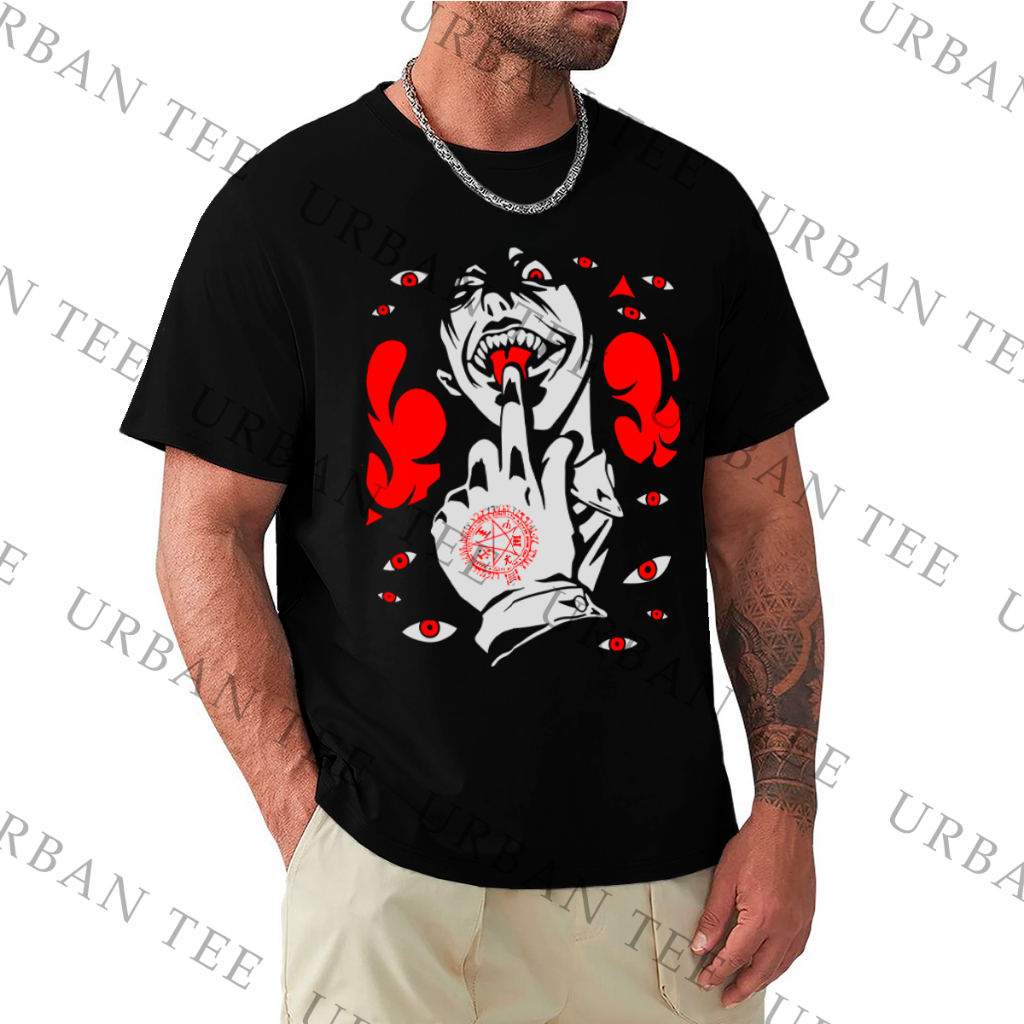 Camiseta Camisa Algodao Alucar Hellsing Vampiro Eyes Capa Anime Unissex Shopee Brasil 2361