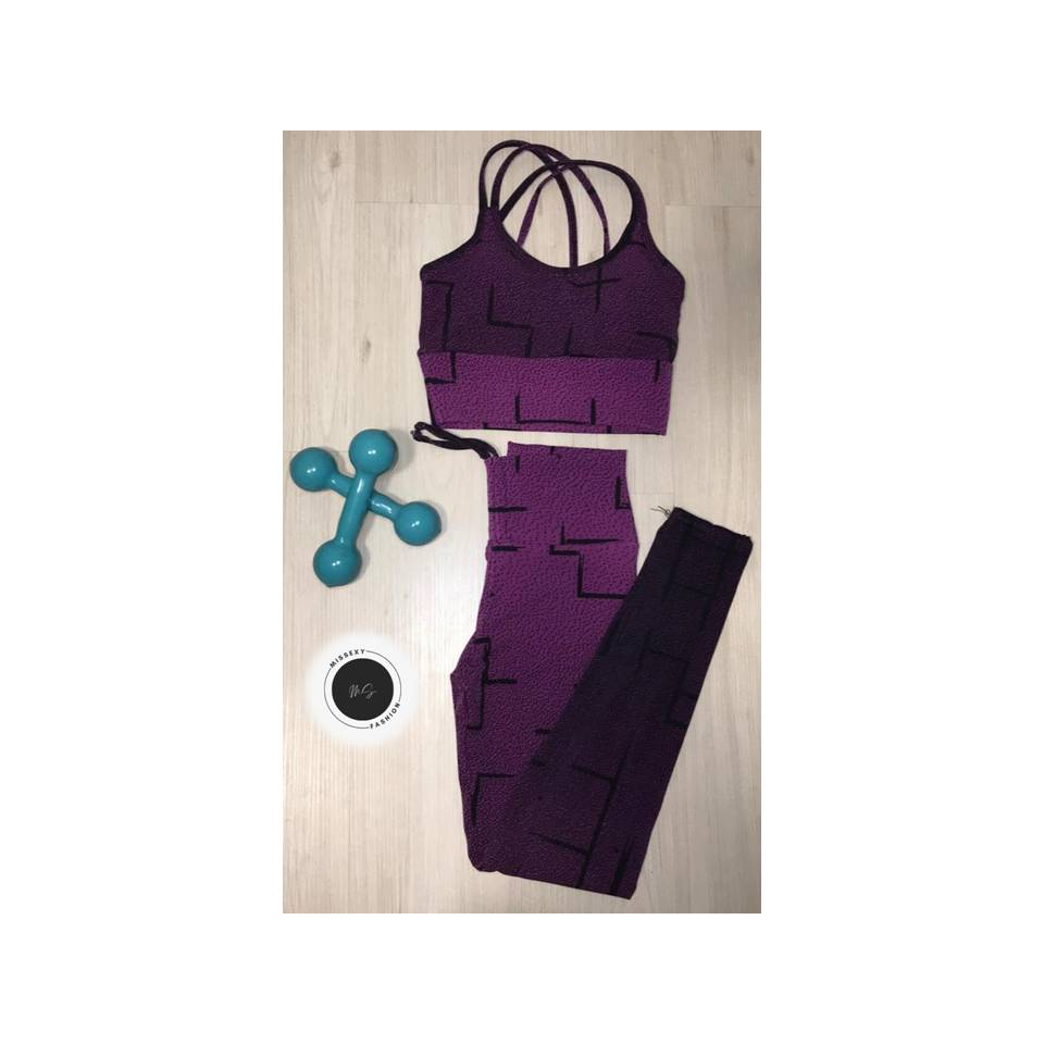 Roupa para Academia Conjunto Calça Legging + Top com Bojo para Academia ...