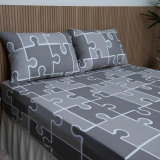 Jogo de Cama Casal Queen 03 Peças Estampado em Oferta na Shopee