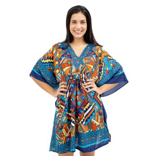 Kaftan Indiana Moda Hippie Boho Viscose Ajustável