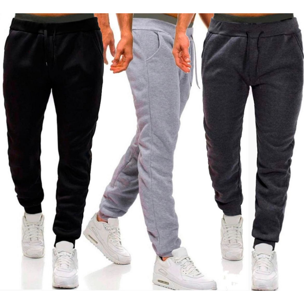 calça jogger masculina ribana moletom sarja com punho