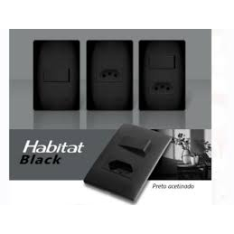 Kit 10 Conjunto Tomada e Interruptor Fame Habitat Black