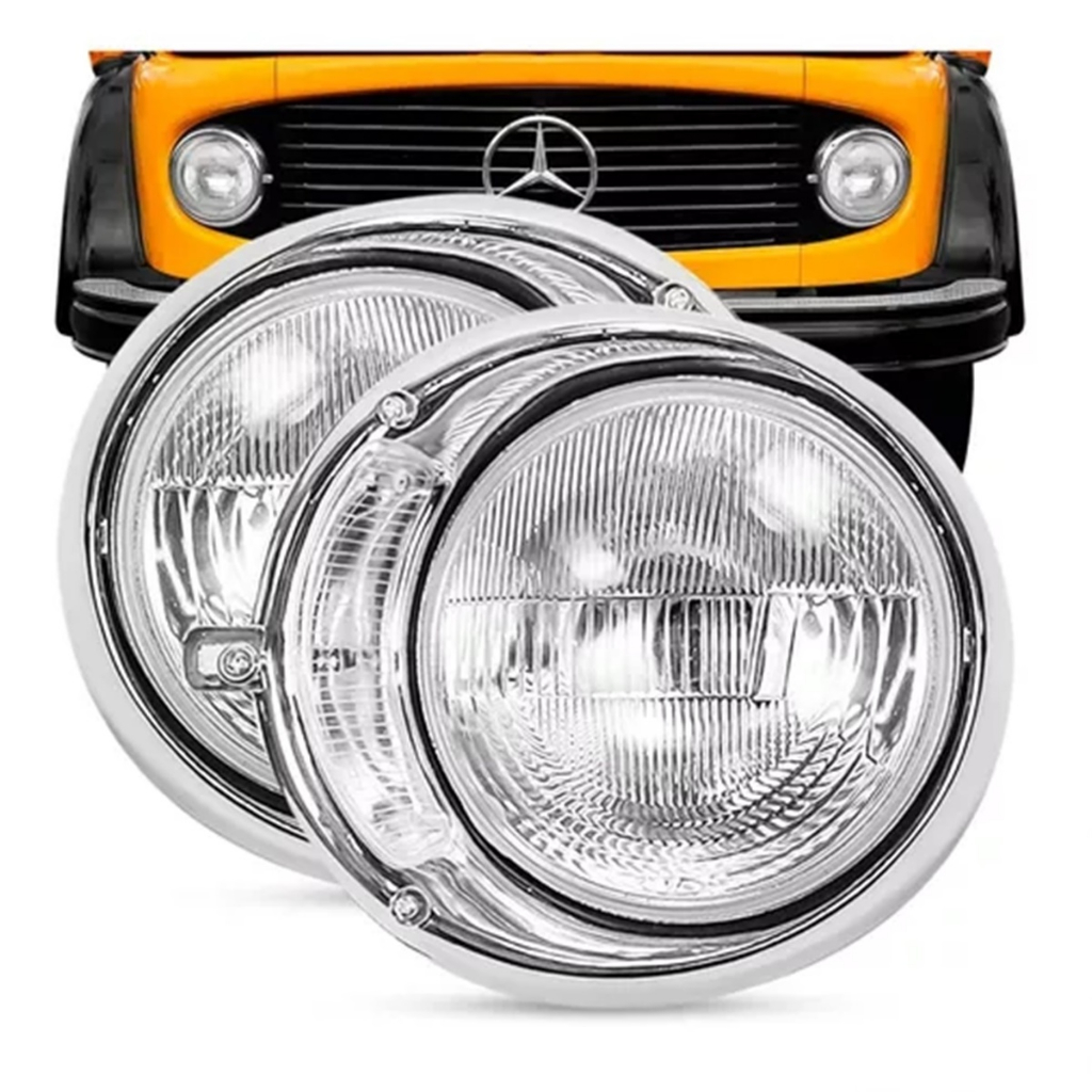Farol Mb 1111-1113-1313 Caminhão Com Aro 1973 1974 1975 1976 1977 1978 1979 1980 1981 1982