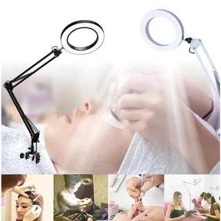 Luminária Lupa De Aumento Ring Ligh Articulada USB Led Com Luz de Anel Acompanha Base E Garra