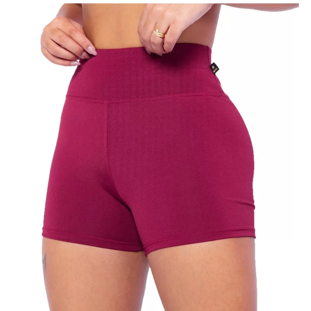 Kit 3 Bermudas Short Legging Cintura Alta com Bolso Tela ROCCA  FITNESS/ESPORTES