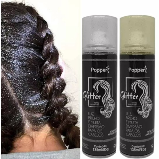 Spray Glitter Para Cabelo E Corpo Brilho Intenso