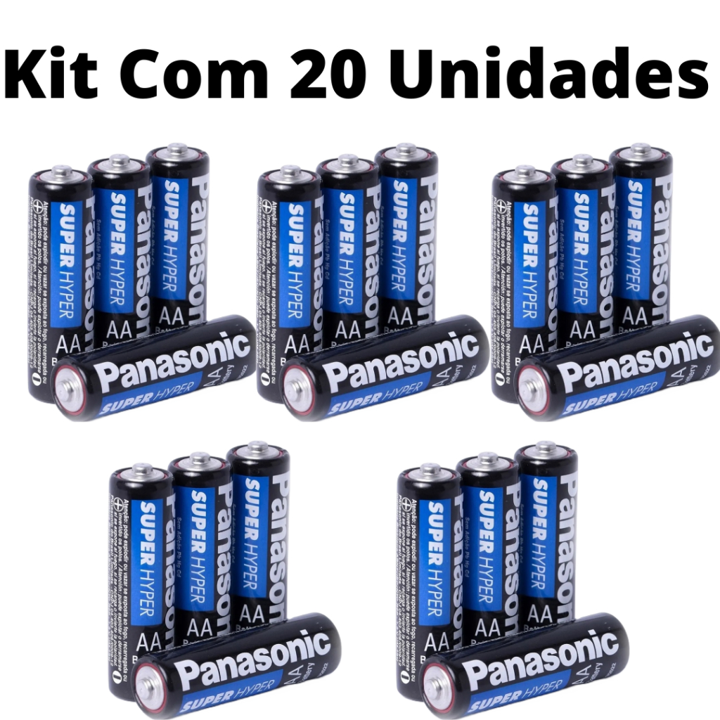 Pilhas Panasonic Aa Kit Com Pilha Original Pequena Comum Super Hyper Shopee Brasil