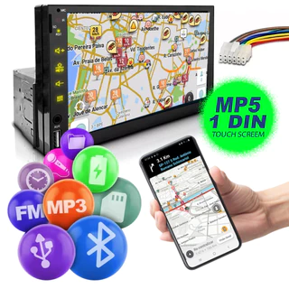 Multimídia Universal Dvd Automotivo Mp5 1 Din Espelha IOS Android Universal Sd Tela 7 Hd Espelhamento HD