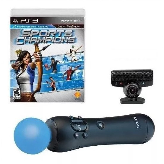 Kit PS Move - Bastão + Câmera + Jogo Sports Champions