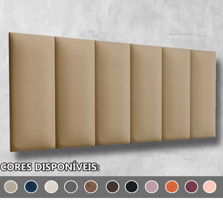 Placa Estofada Adesiva Cabeceira Cama King - 10 Placas 20x60cm
