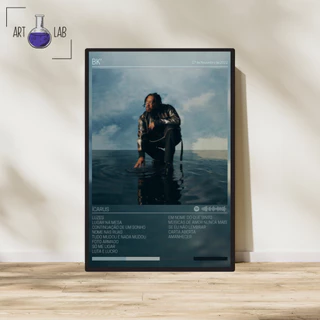 Quadro decorativo álbum Spotify Bk' Ícarus moldura e vidro