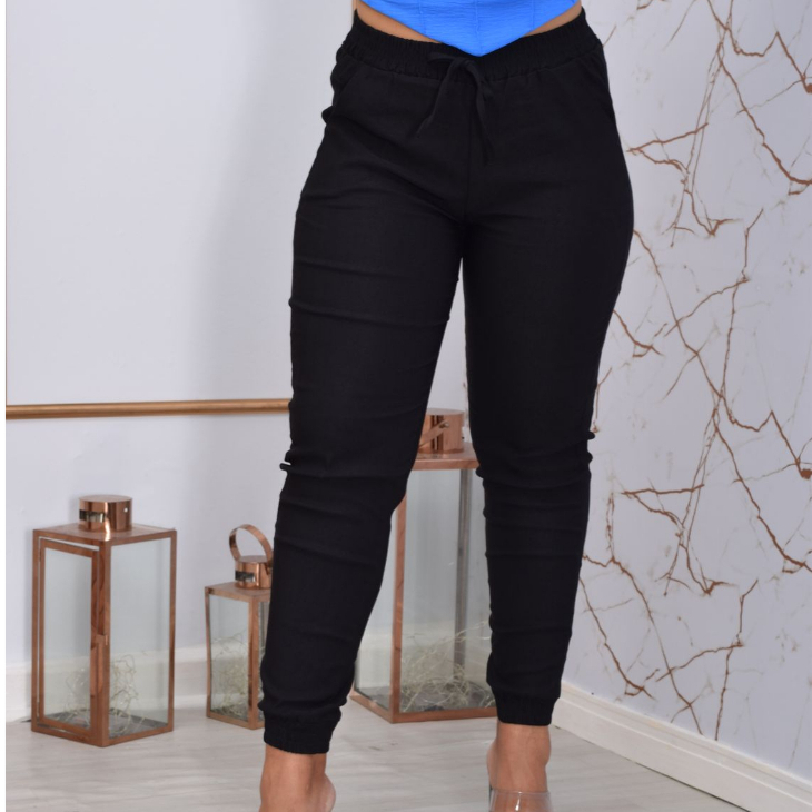 Calça Jogger Feminina Jeans Blogueira Cintura Alta