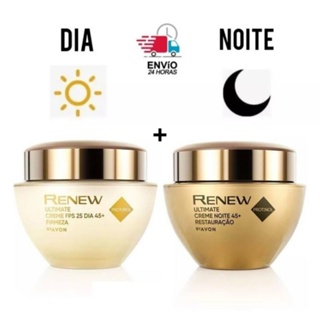 kit 2 Creme Facial Avon Renew Ultimate Dia + Noite Firmeza 45+ - 50g Cada
