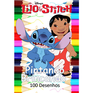 100 Desenhos Para Pintar e Colorir Lilo e Stitch - Folhas A4 Sulfite  Avulsas/Soltas