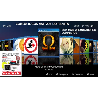 SD de 128gb para Ps Vita + 40 Jogos + 29 Emuladores