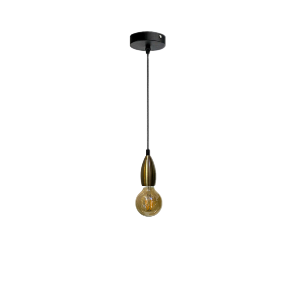 Pendente Lustre Luminária Retrô Fio Cabo Simples Vintage Industrial E27 Com Lâmpada G80
