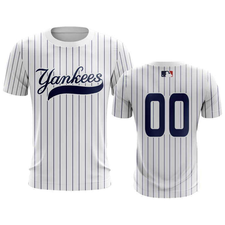 Camisa camiseta N York classica baseball branca