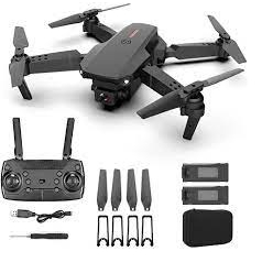 Drone Dobrável com Câmera e Controle Remoto Preto - Kit 2 Baterias