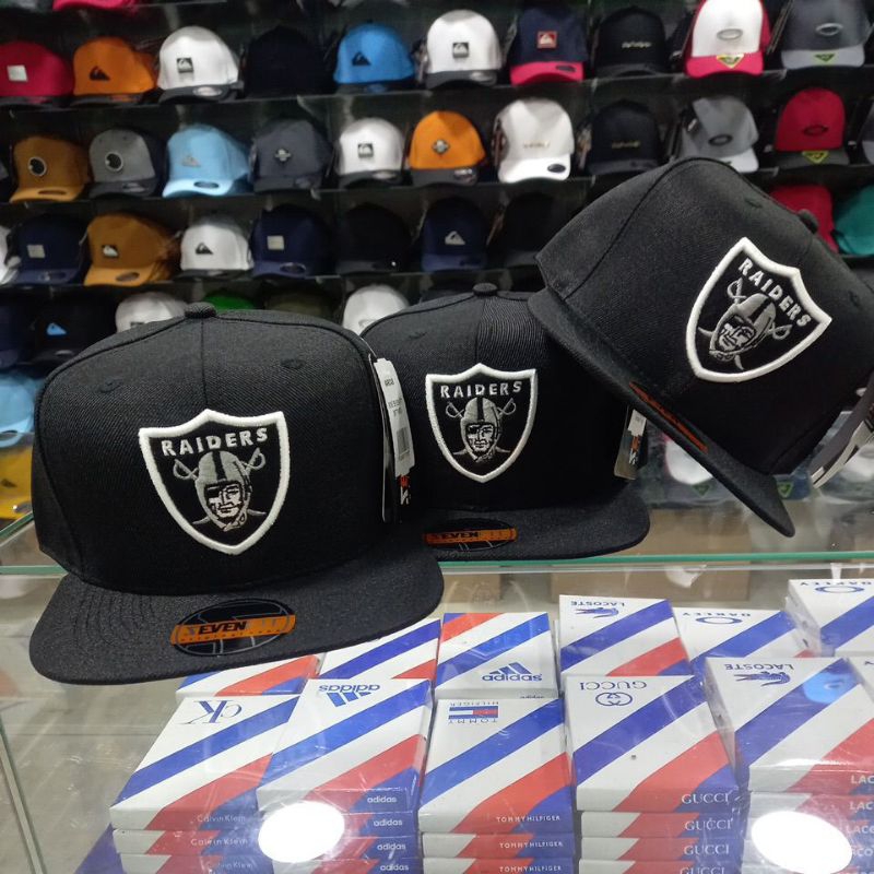 Boné Raiders NFL preto bordado aba reta com regulagem snapback qualidade promoção