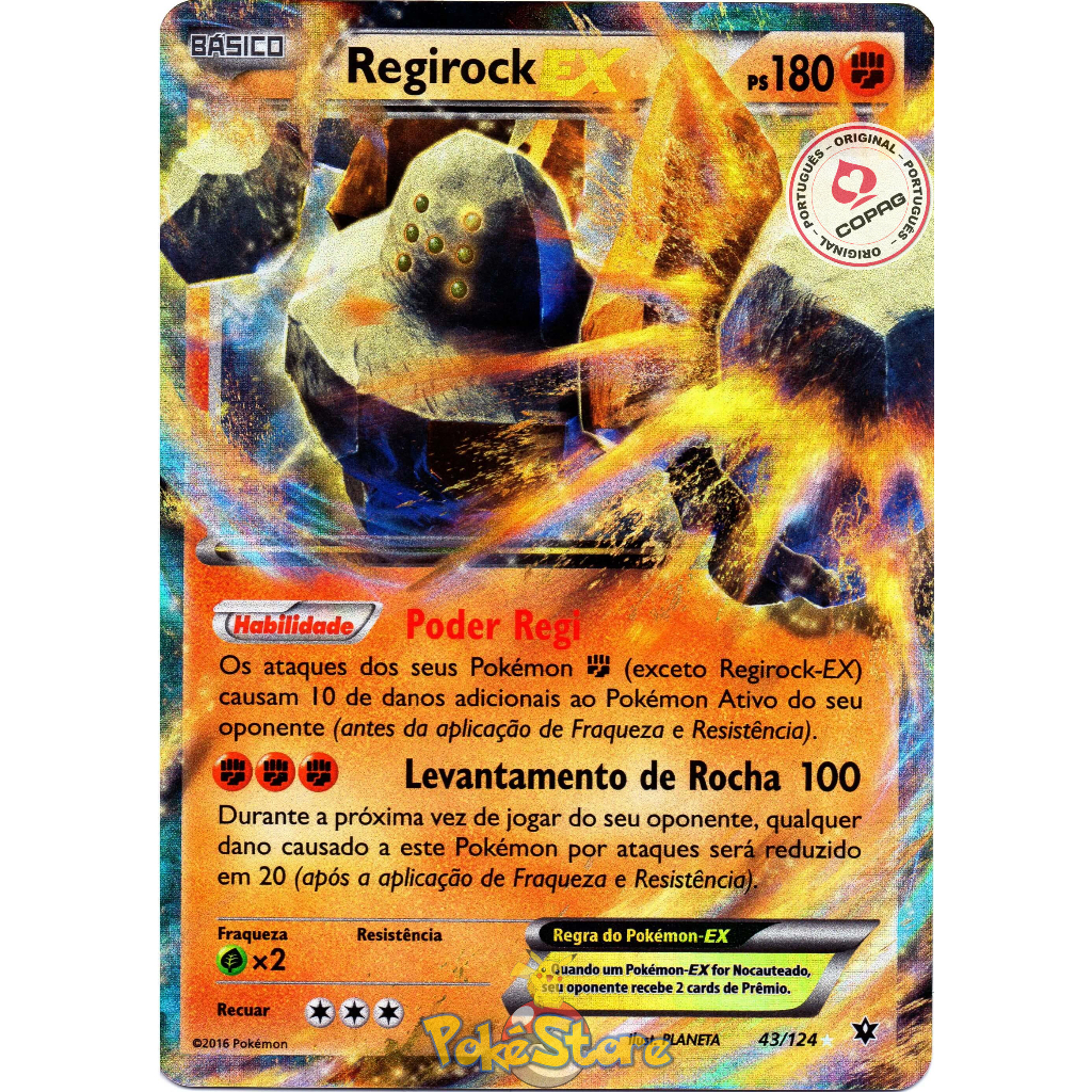 Carta Pokemon Regirock EX Português Card Original Copag