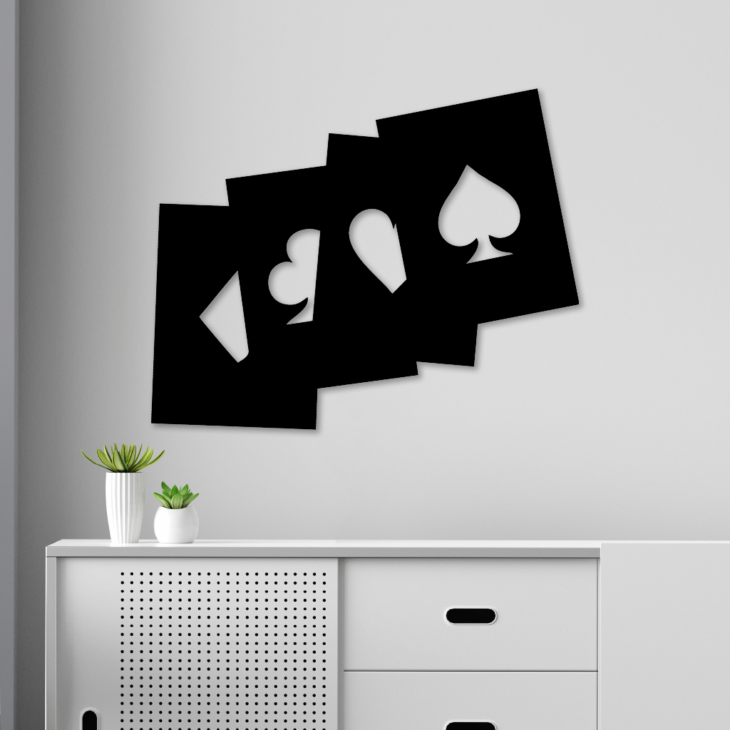 Quadros Decorativo Vazado em MDF 3mm Baralho 16x20cm