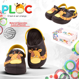 Sandália Babuche Menino PLOC Bab34 - Girafa - Preto em Oferta na Shopee