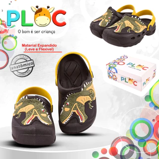 Sandália Babuche Menino PLOC Bab39 Dino Rex - Preto em Oferta na Shopee