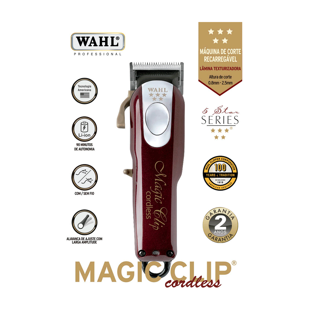 Imagem do produto Máquina de Corte Wahl Magic Clip Cordless, Recarregável - Bivolt