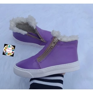 Tenis Bota Botinha Infantil Cuturno forrado lã pelo