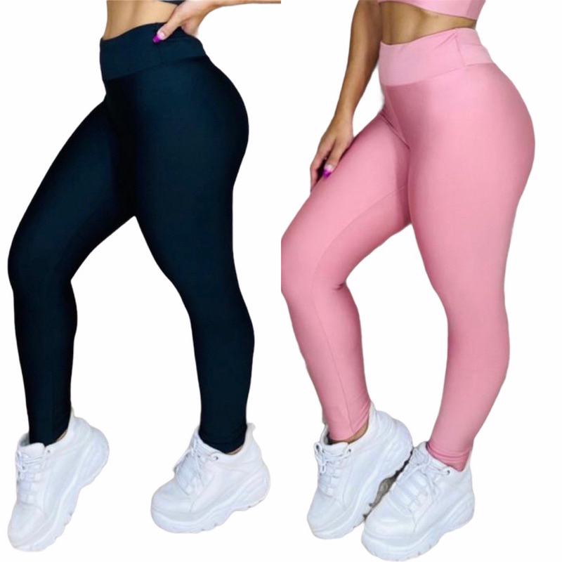 Calça Legging para Academia Meia Cinta Confortável Justa ao Corpo Romance