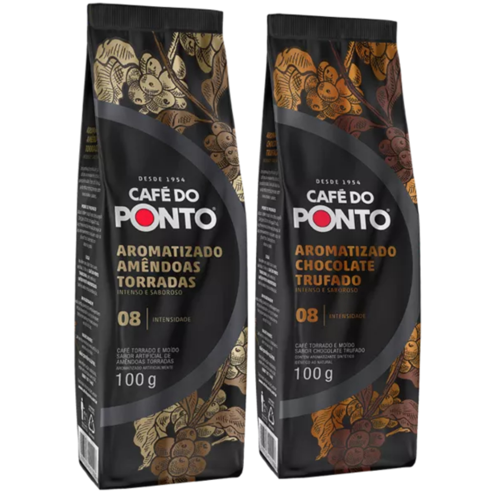 Café do ponto aromatizado chocolate trufado e amêndoas torradas embalagem com 100g (A SUA ESCOLHA)