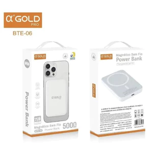 Carregador Power Bank Gold Indução Magnetico Sem Fio Gold
