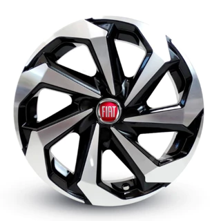 Kit Calotas Esportivas Aro 13/14/15 Fiat Argo Palio Mobi Siena Mille Uno Cronos + Emblema Resinado Spider