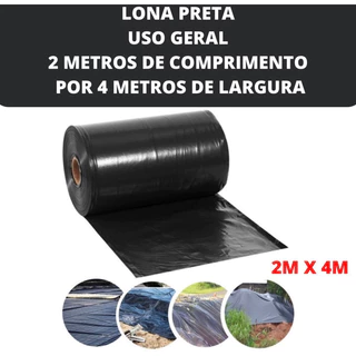 2 Metros Lona Plástica Preta Para Pintura Com 4 Metros De Largura Lonax