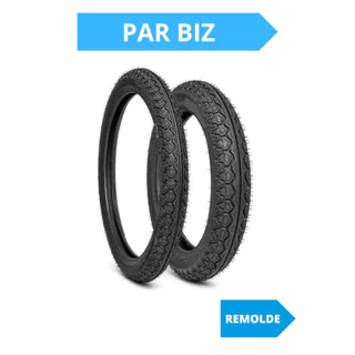 Par de Pneus para Biz 100 125 80/100-14 + 60/100-17 Pop 100 110 Crypton Honda