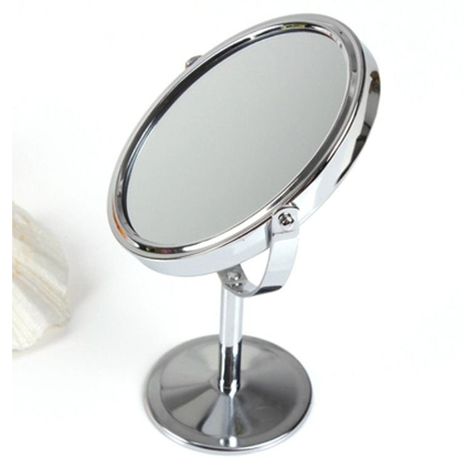 Espelho De Mesa Maquiagem dupla face aumenta 2 X gira 360 GR
