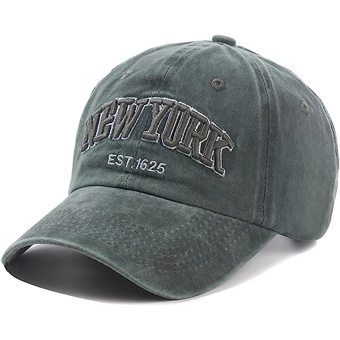 Boné Aba Curva Vintage Made Baisebol New York Esverdeado Classic Unisex Ajustável