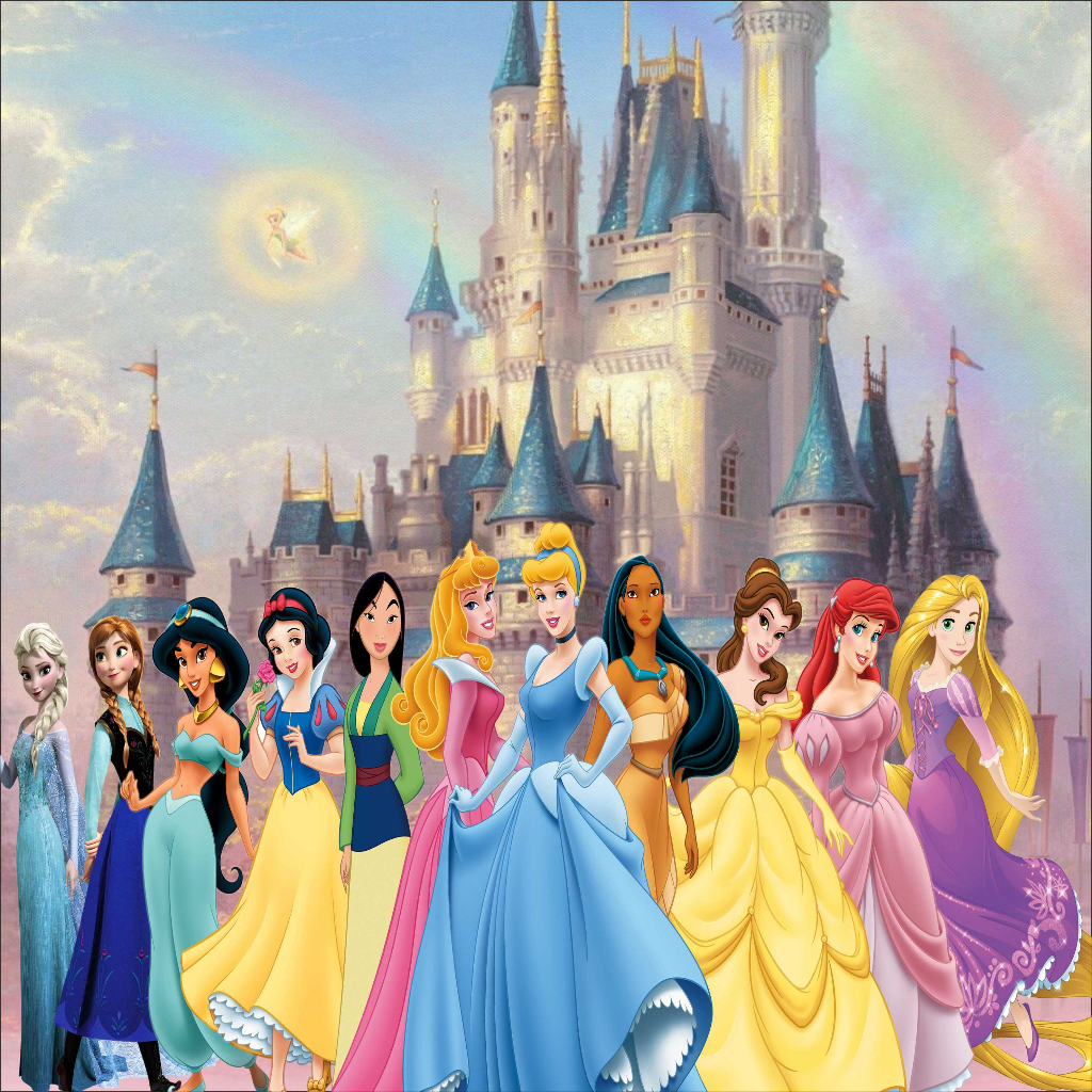 Vinil de parede 12 princesas da Disney